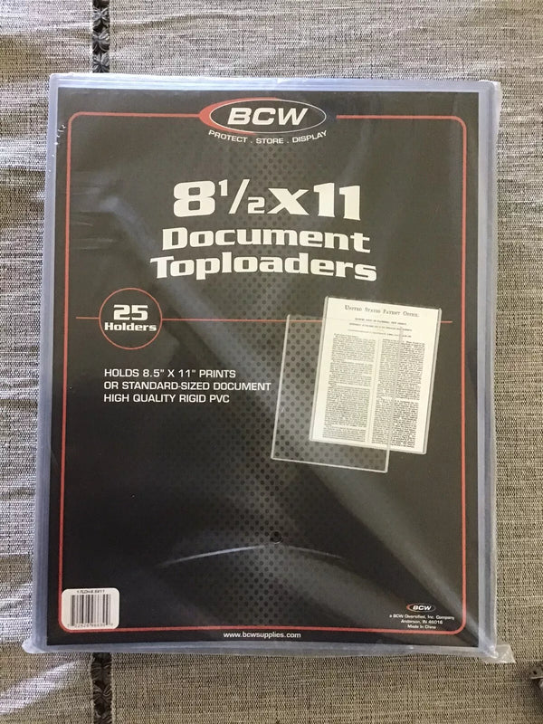 BCW Top Loaders 8.5 X 11 *Individual*