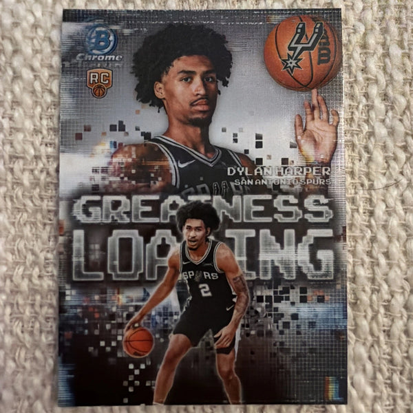 Topps 2025 Bowman Chrome Greatness Loading Dylan Harper Spurs Rookie GL-2