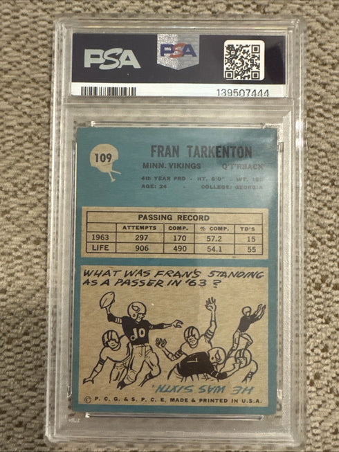 1964 Philadelphia - Fran Tarkenton #109 PSA 6