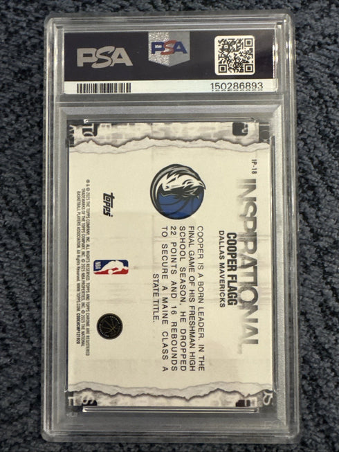 2025 Topps Chrome - Inspirational Cooper Flagg #IP-18 Magenta Ref /399 PSA 10