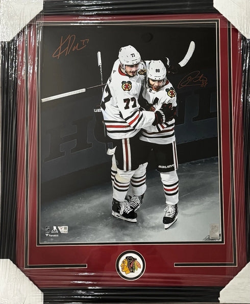 Blackhawks Patrick Kane & Kirby Dach Duel Signed 16x20 Framed Photo Fanatics COA