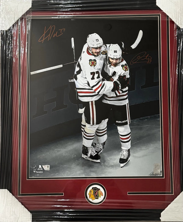 Blackhawks Patrick Kane & Kirby Dach Duel Signed 16x20 Framed Photo Fanatics COA