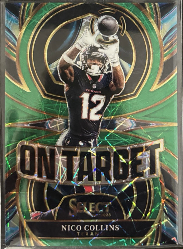 2025 Panini Select Nico Collins On Target Green Laser /5 Texans