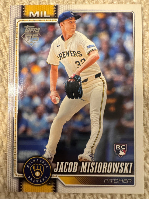 2026 Topps Jacob Misiorowski #10 Rookie Milwaukee Brewers Baseball Card