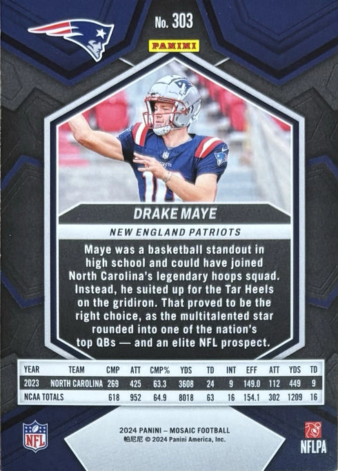 2024 Mosaic Drake Maye New England Patriots Rookie #303
