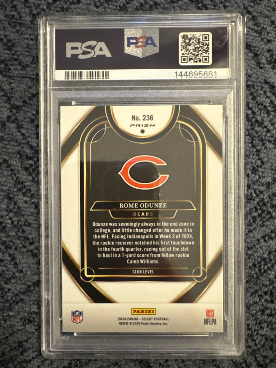 2024 Select Rome Odunze Black & Green Shock #236 PSA 10 – Dazzle