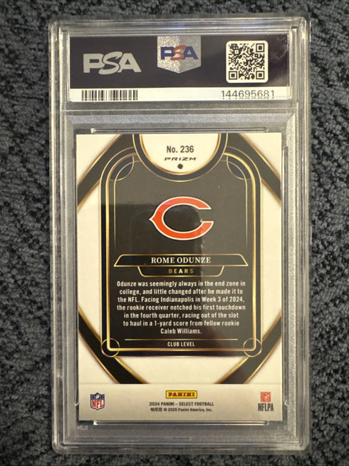 2024 Select Rome Odunze Black & Green Shock #236 PSA 10