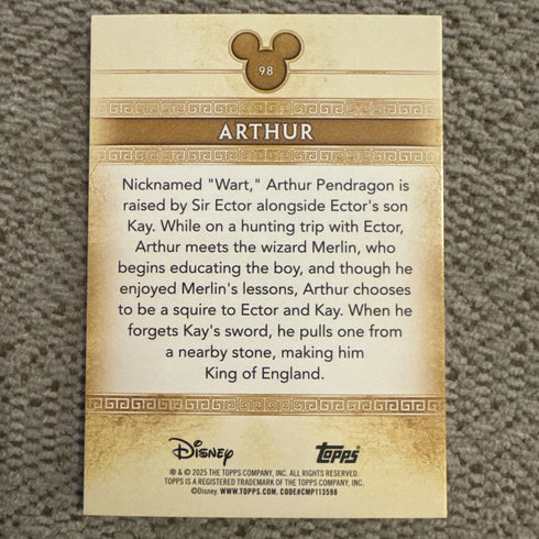 2023 Topps Disney Mint Gold Card #98 The Sword in the Stone Arthur M06