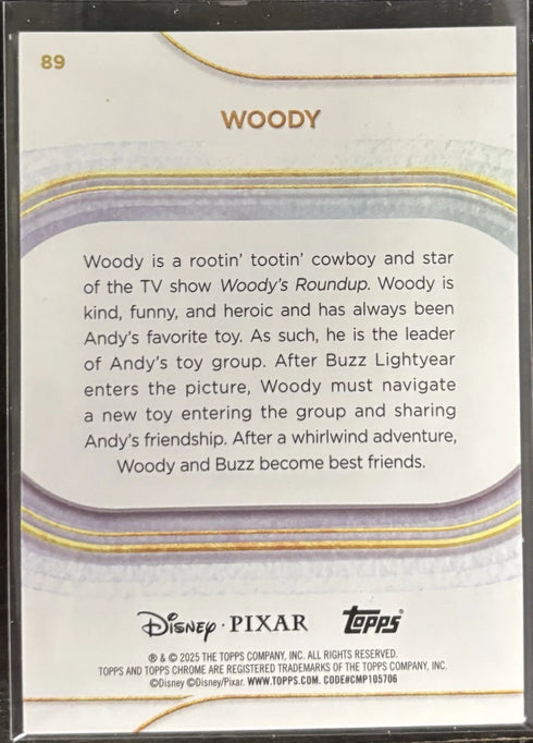 2025 Topps Chrome Woody Yellow Mini Diamonds