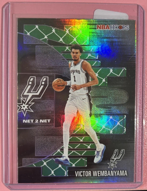 2025-26 Topps NBA Hoops Victor Wembanyama Net 2 Net Silver Holofoil Spurs