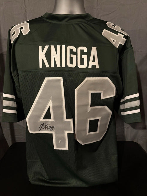 Noah Knigga Signed Eastern Michigan Eagles NCAA Style Jersey Wilder COA