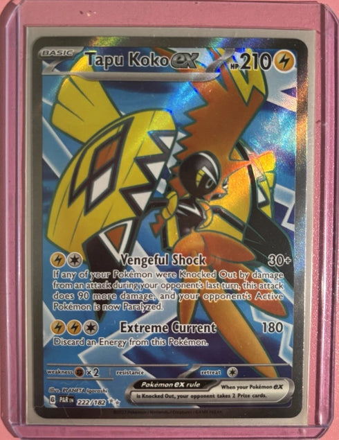 Pokémon TCG Tapu Koko EX Full Art Holo Card 222/182 S&V Paradox Rift Ultra Rare
