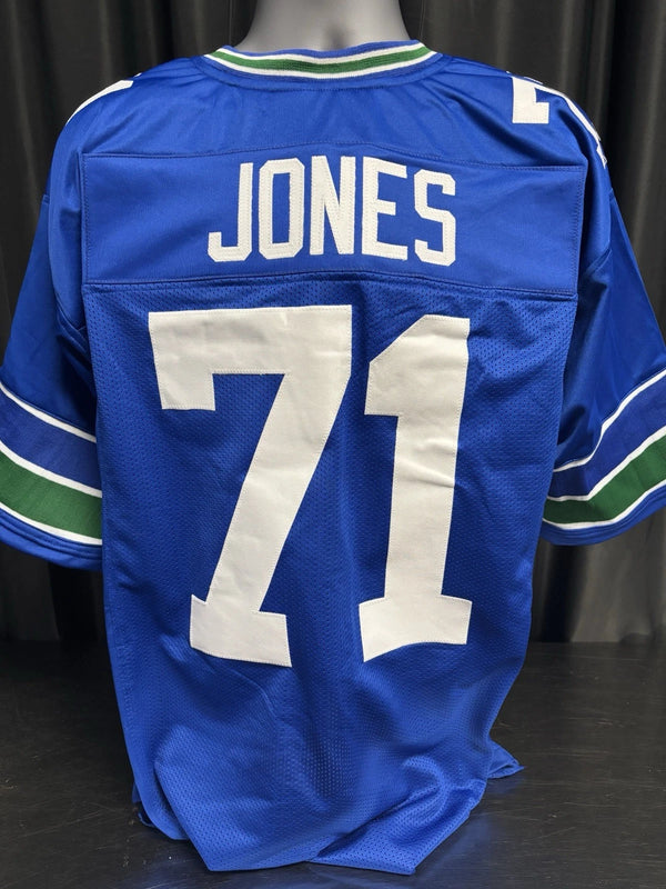 Custom Unsigned Walter Jones Blue Jersey XL