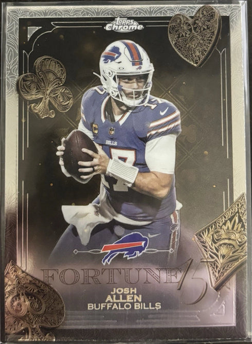 2025 Topps Chrome Football Josh Allen Fortune 15 #F15-7 Buffalo Bills