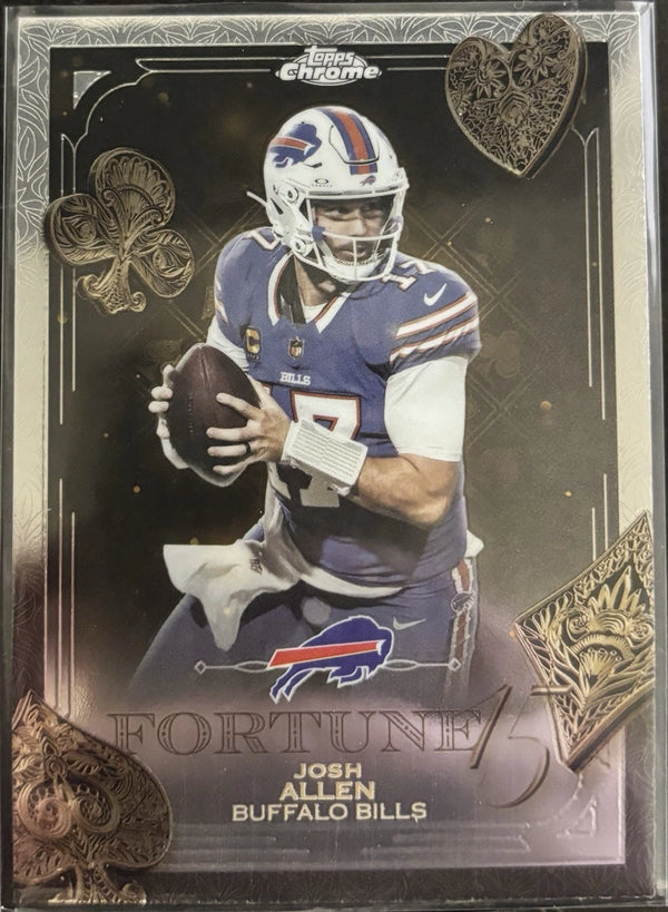 2025 Topps Chrome Football Josh Allen Fortune 15 #F15-7 Buffalo Bills
