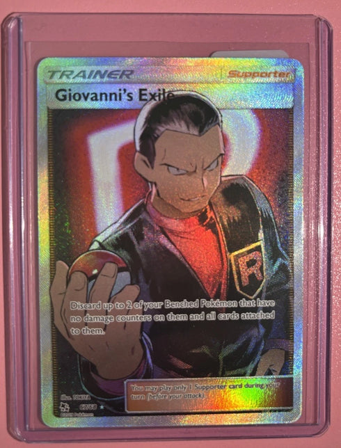 The Pokémon Company Giovanni's Exile 67/68 Hidden Fates Ultra Rare Full Art Hol…