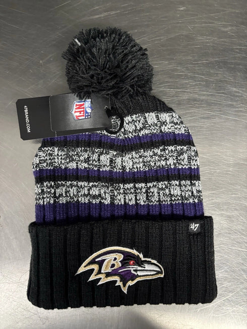 NFL ‘47 Baltimore Ravens Purple And Black Knit Beanie