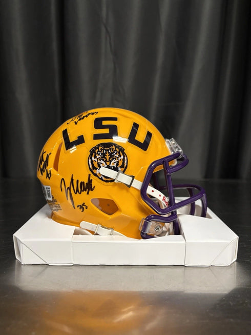 LSU Tigers Will Weeks West Weeks Whit Weeks Signed Mini helmet Beckett