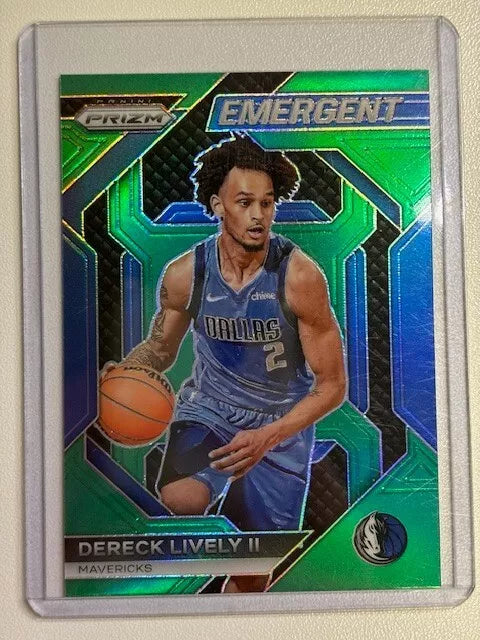 2023-24 Prizm Dereck Lively II Emergent Green Prizm RC #26 Mavericks