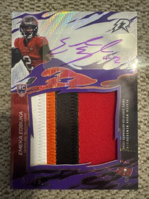 2025 Topps Resurgence Emeka Egbuka Rookie Auto Relic Patch Refractor /75
