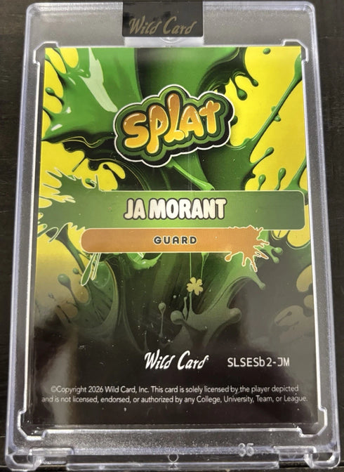 2026 Wild Card Splat Ja Morant 1/1 Basketball Card Grizzlies