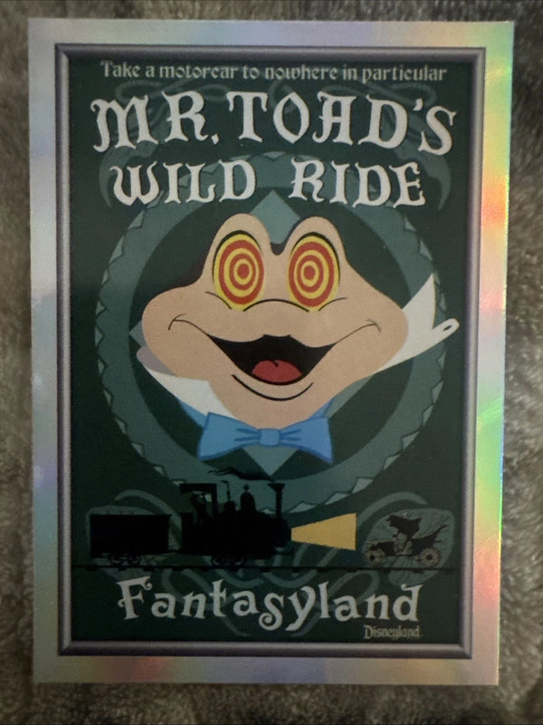 Topps Disneyland 70th Foil Posters #P-3 Mr. Toad’s Wild Ride Card SP Rare