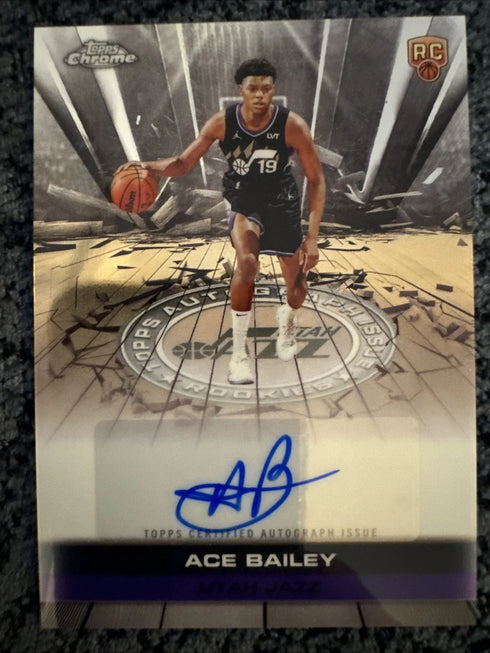 Topps 2025-26 Chrome Autograph Issue Rookies Ace Bailey #TAUR2-AB RC Auto Jazz