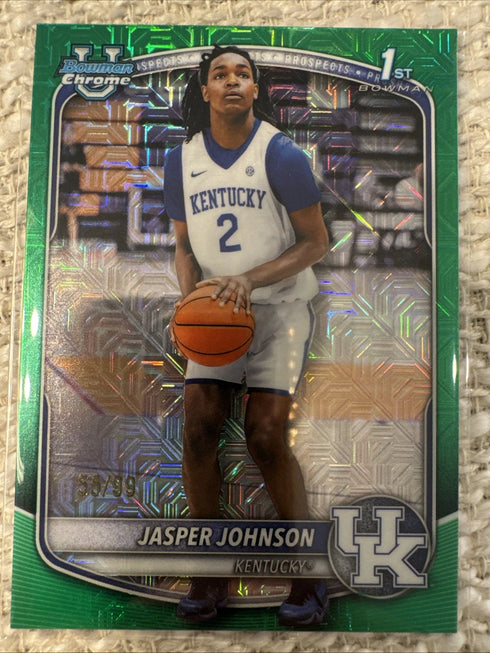Jasper Johnson Green Mojo Refractor /99 2025-26 Bowman #BCP-6 Kentucky