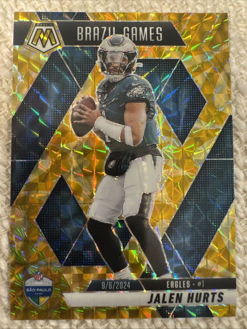 2025 Panini Mosaic Intl. Games Jalen Hurts #267 Reactive Yellow Mosaic Prizm Ea…