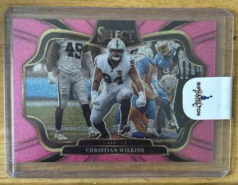 2025 Panini Select - Field Level Pink Prizm Christian Wilkins #406 /15