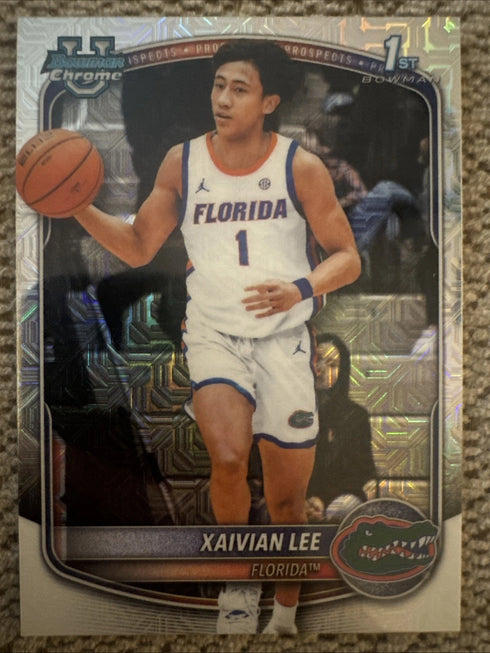 Topps 2025-26 Bowman Chrome Prospects Xaivian Lee #BCP-28 Mojo Refractor