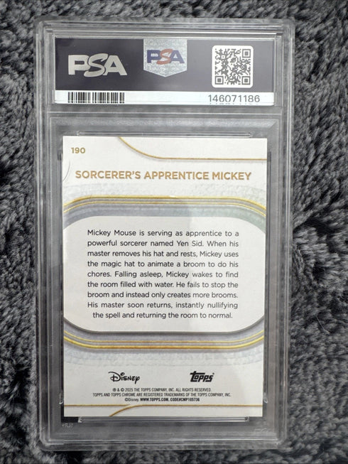 2025 TOPPS CHROME DISNEY #190 SORCERER'S APPRENTICE MICKEY #190 PSA 8