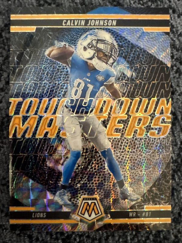2025 Panini Mosaic - Touchdown Masters Calvin Johnson #16 Reactive Yellow Mosaic
