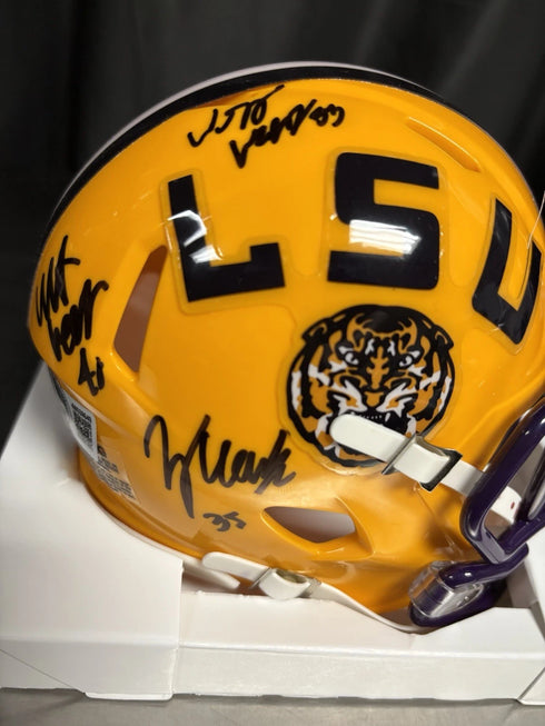 LSU Tigers Will Weeks West Weeks Whit Weeks Signed Mini helmet Beckett