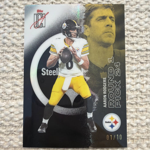 Topps Signature Class #44 Aaron Rodgers Steelers Round 1 Pick /10