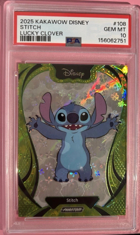 2025 Kakawow Disney Stitch Lucky Clover /395 PSA Gem MT 10