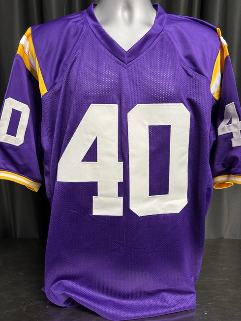 LSU Tigers Whit Weeks Signed Purple Jersey Beckett