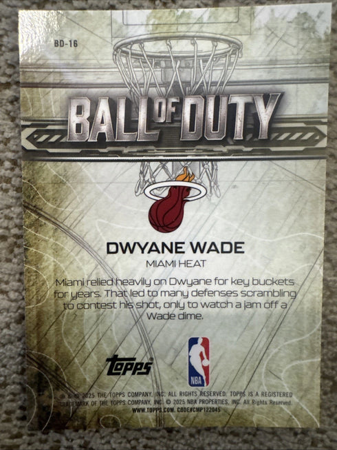 2025-26 Topps Chrome Basketball Dwyane Wade Ball of Duty RayWave Heat