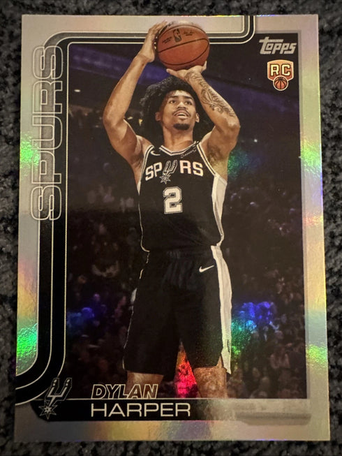 Topps 2025-26 Basketball Dylan Harper Spurs Rainbow Foilboard #202 RC