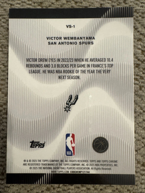 2025-26 Topps Chrome Voices #VS-1 Victor Wembanyama - San Antonio Spurs