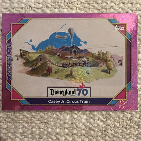 2025 Topps Disneyland 70th Anniversary Casey Jr. Circus Train Pink Shimmer Foil