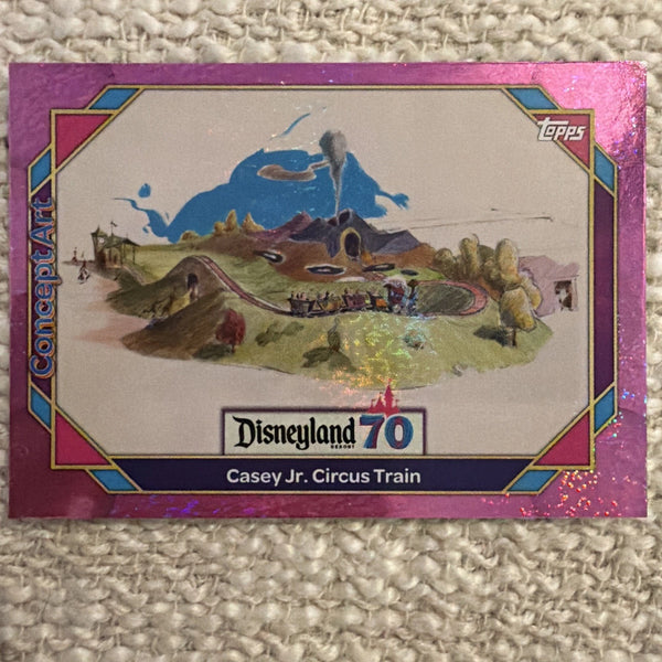 2025 Topps Disneyland 70th Anniversary Casey Jr. Circus Train Pink Shimmer Foil