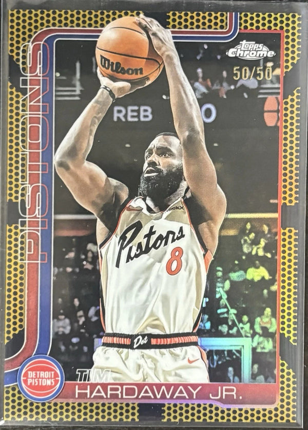2025 Topps Chrome Tim Hardaway Jr. Gold Basketball /50 Pistons