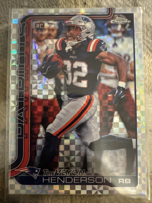 2025 Topps Chrome - X-Fractor #328 TreVeyon Henderson Rookie Patriots RC