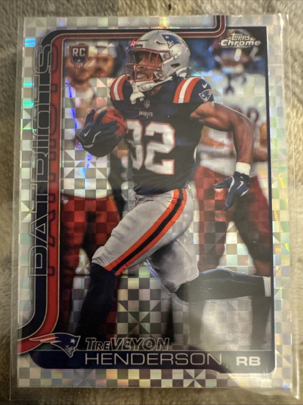 2025 Topps Chrome - X-Fractor #328 TreVeyon Henderson Rookie Patriots RC
