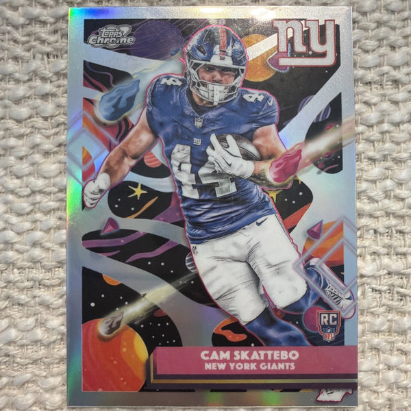 2025 Topps Chrome Cosmic Cam Skattebo RC Refractor #176 New York Giants NFL