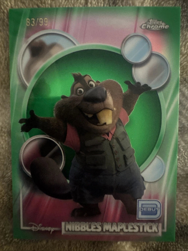 Topps 2026 Topps Chrome Disney Zootopia Nibbles Maplestick Debut #70 /99