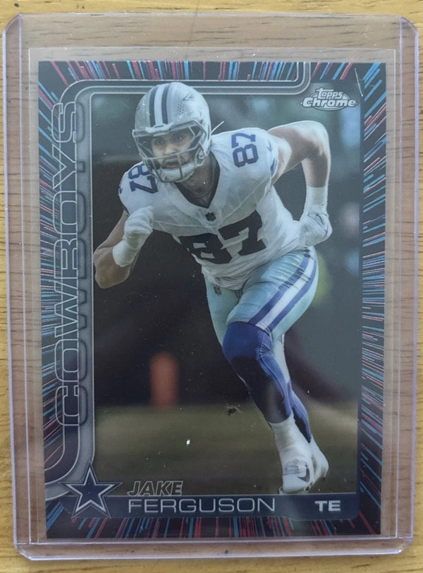Topps 2023 Chrome Parallel Jake Ferguson #75 Dallas Cowboys Football Card