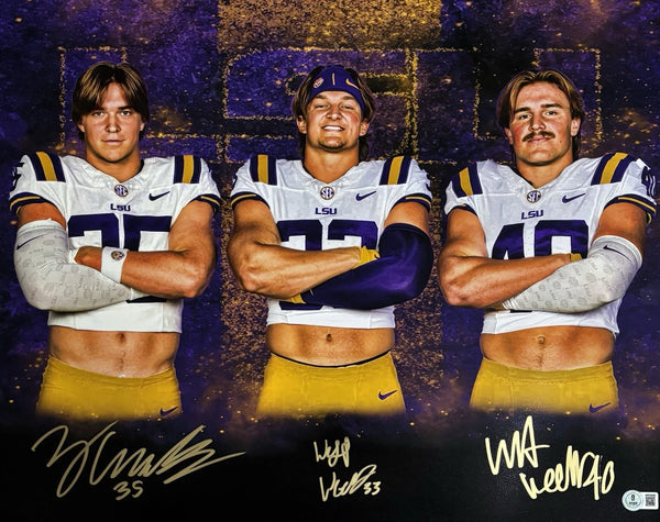 LSU Tigers Zack Weeks West Weeks Whit Weeks Signed 16x20 Photo Beckett