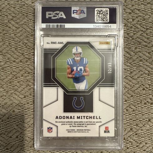 2024 Panini Obsidian - RC Adonai Mitchell #RMI-AML Silver /99 PSA 8